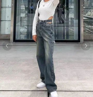 back to the field MLB 사이드컷 포켓 로고 배기 데님