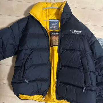 Bear USA 다운 자켓 블랙/옐로우 컬러