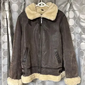 레어템 80s 무스탕 가죽 자켓 다크 브라운