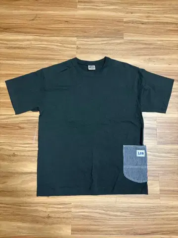 Lee XL 블랙 T셔츠 스트라이프 포켓