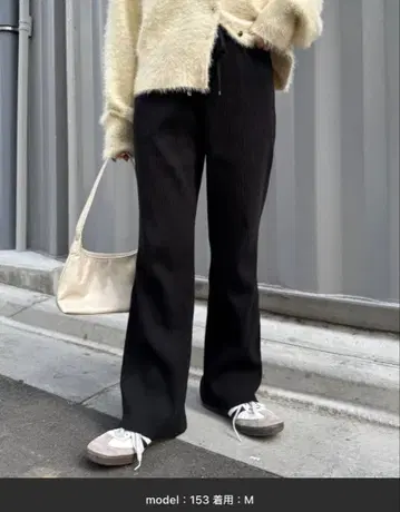 [ 마이너스 3kg/작은 키 사이즈 ] 깔끔한 실루엣 리브 팬츠