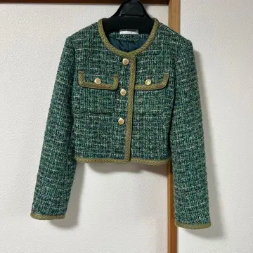 릴리 브라운 트위드 자켓 그린