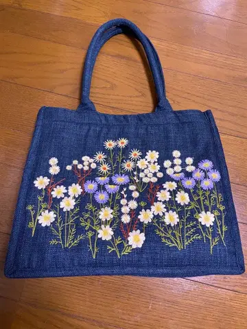 토트백 꽃무늬 자수