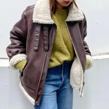 Ungrid 페이크 무스탕 보아 블루종