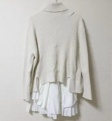 SNIDEL 프릴 콤비 튜닉 풀오버 원피스