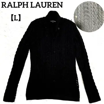 랄프 로렌 [ L ] 울 100% 장식 니트 가디건 새상품급