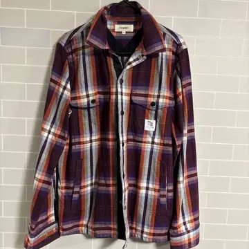 TOMMY 퍼플 계열 체크 긴팔 셔츠
