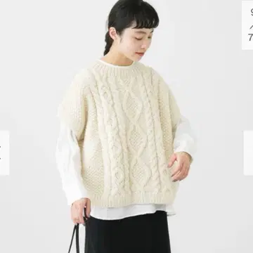 카구레 페루 아란 크루넥 베스트 니트 베스트 새상품