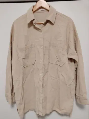 atmos 베이지 오버 사이즈 코듀로이 긴팔 셔츠