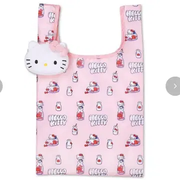 키티 파우치 포함 에코백 핑크