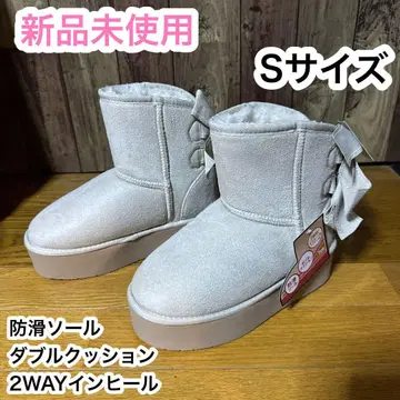 부츠 새상품 인솔 리본 베이지 숏 보아 S 사이즈