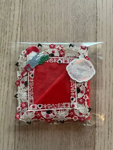 미개봉 새상품 긴자와 레이스 타월 손수건 도시코이 일본 레드