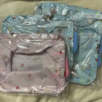 산리오 제일복권 보관 케이스 2색 세트 블루 x 3, 핑크 x 1