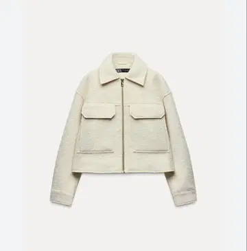 ZARA 화이트 플리스 자켓 XS
