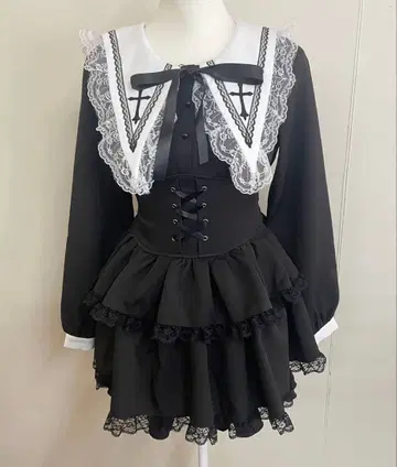 MA*RS 크로스 자수 3단 프릴 셋업 2점 SET