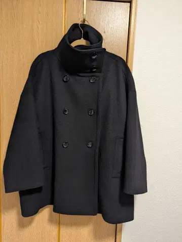 여성용 스탠드 카라 오버코트 BLACK