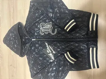 퀼팅 후드 자켓 블랙