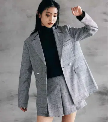 ENVYN 체크 테일러 자켓 숏팬츠 셋업