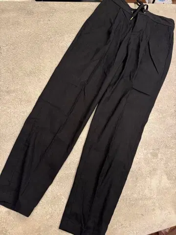 밴야드 스톰 캐주얼 린넨 블랙 팬츠 허리밴딩