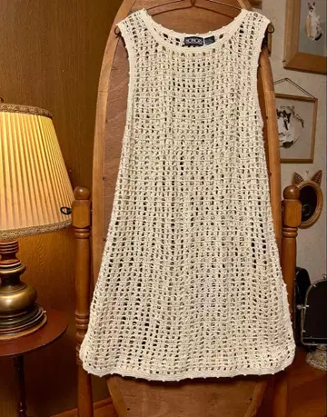 70s 유럽 앤티크 빈티지 구제 의류 크로쉐 원피스