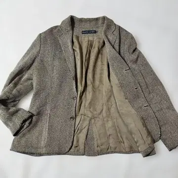 [ 레어 ] 랄프 로렌 실크 100% 테일러드 자켓 헤링본 7f