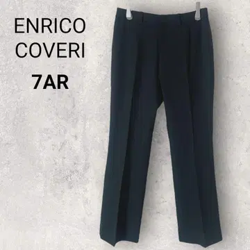 엔리코 코베리 슬랙스 7AR 블랙 무지 센터 프레스 울 혼방 오피스