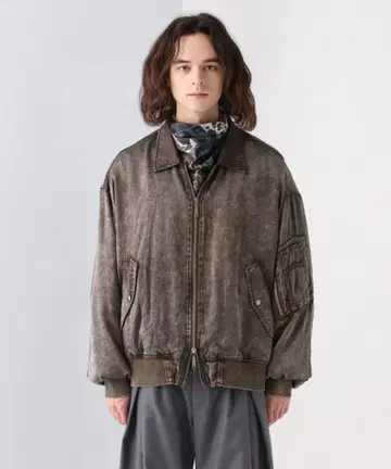 HARE 가공 플라이트 자켓 브라운