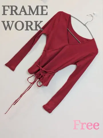 미사용 택 포함 프레임워크 2WAY 골지 카슈쿨 티셔츠 금자 아야 콜라보