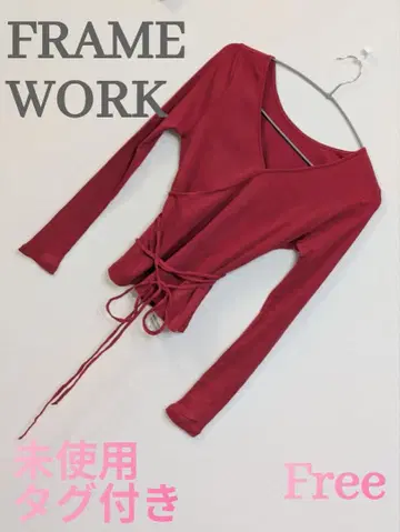 미사용 택 포함 프레임워크 2WAY 골지 카슈쿨 티셔츠 금자 아야 콜라보