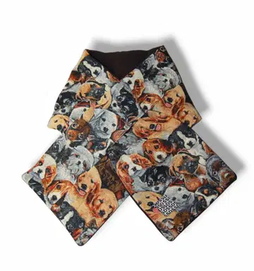 SSD 강아지 패턴 고블랑 직조 x 블랙 플리스 반려동물 머플러