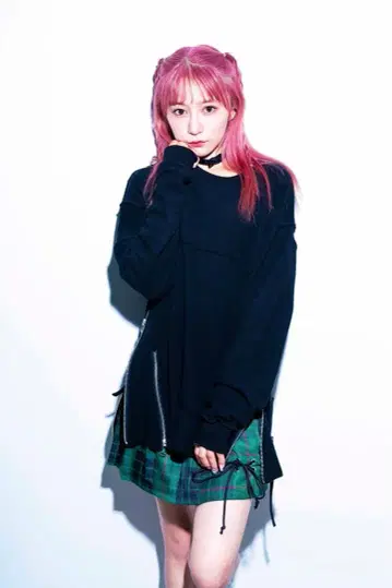 mILLELIz Pile zipper sweat ( Black )