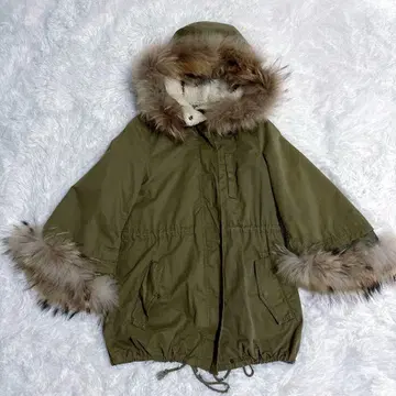 y2k 00s 퍼 달린 모즈 코트 페어리 그런지 헤이세이 갸루