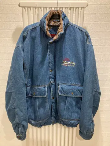 빈티지 데님 블루종 박스 실루엣