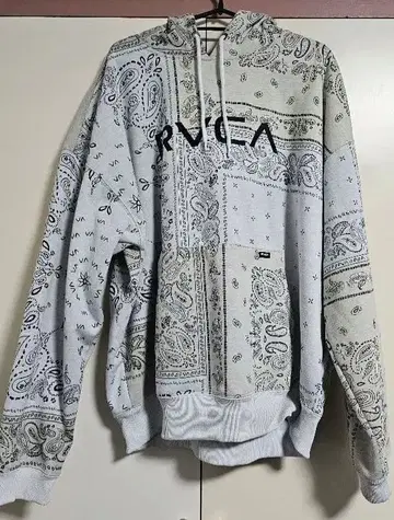 RVCA 루카 페이즐리 후드티 화이트 M