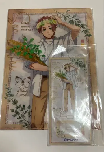 이토시 사에 아크릴 스탠드 클리어 파일 플라워 크라운 미개봉 블루 록