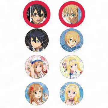 소드 아트 온라인 주방 캔뱃지 세트 키리토 유이오