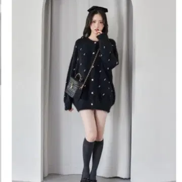 하나씩 비쥬 페더 롱 가디건