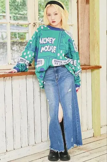 [ 완판 ] 새상품 4GEEKs by SPIRAL GIRL 미키 니트