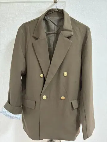 ANGIE VINTAGE 브라운 테일러드 자켓 골드 버튼