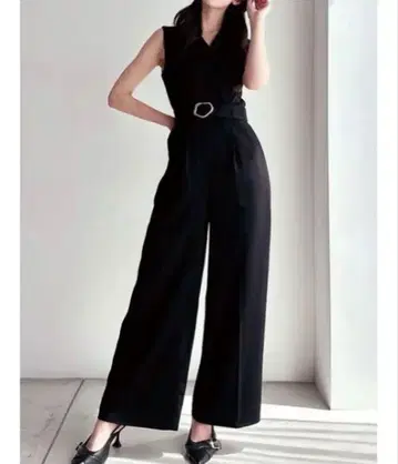 RESEXXY 테일러 와이드 콤비네존 블랙