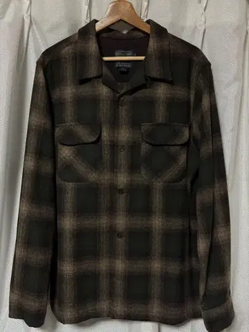 Pendleton 보드 셔츠 다크 그린 쉐도우 옴브레 좋은 배색