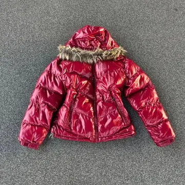 00s archive 버건디 다운 자켓 퍼 y2k 광택