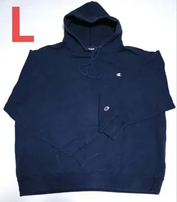 Champion 후드티 풀오버 무지 L 사이즈 네이비