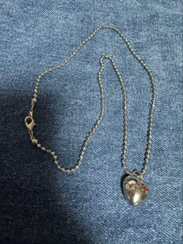 Vintage 실버 하트 목걸이