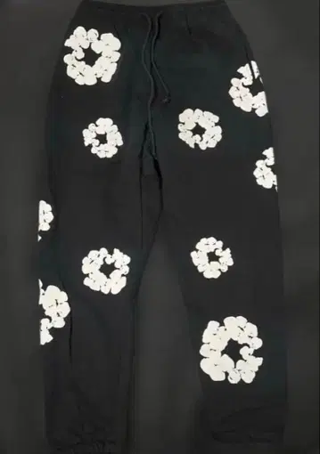 데님 티어스 블랙 꽃무늬 조거 팬츠 선착순