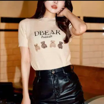 다리치 DBEAR 테디베어 프린트 반팔 니트