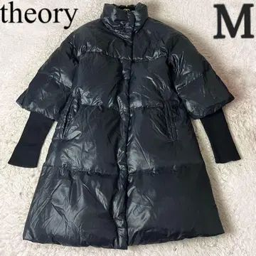 20 띠어리 리브 니트 다운 코트 히요쿠 롱 코쿤 블랙 블랙 M