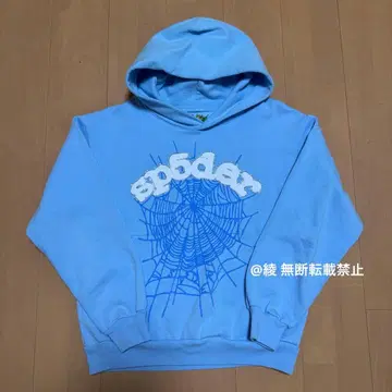 sp5der hoodie 스파이더 후드티 스카이블루 정품 S