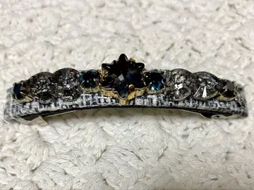 컴플렉스 비즈 머리핀 에델바이스 큐빅 블루 그레이