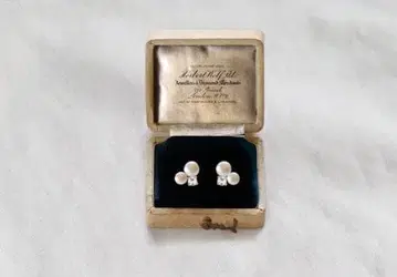 2알 담수 펄과 스와로브스키 크리스탈 귀걸이 골드